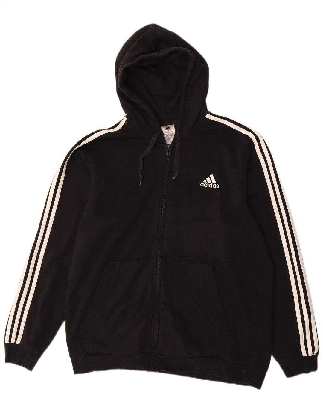 ADIDAS Sudadera con capucha y cremallera para hombre XL Algodón negro