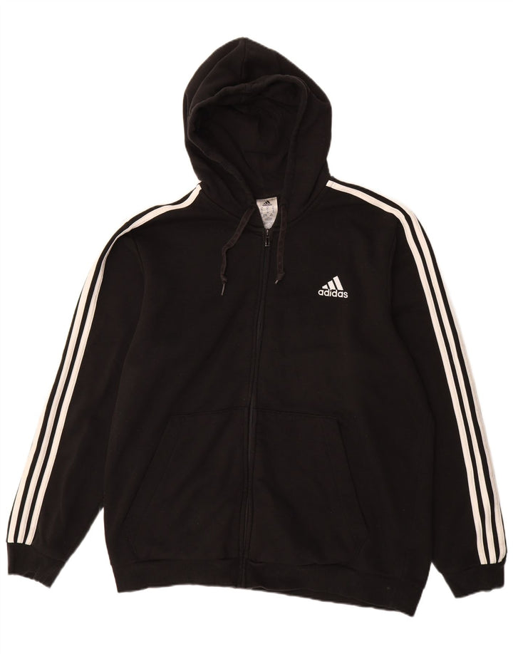 ADIDAS Sudadera con capucha y cremallera para hombre XL Algodón negro