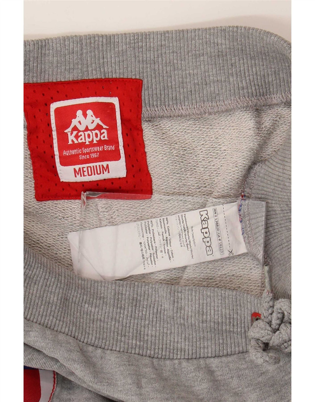 Kappa Hombre Pantalones cortos deportivos con estampado de algodón en bloques de color gris medio