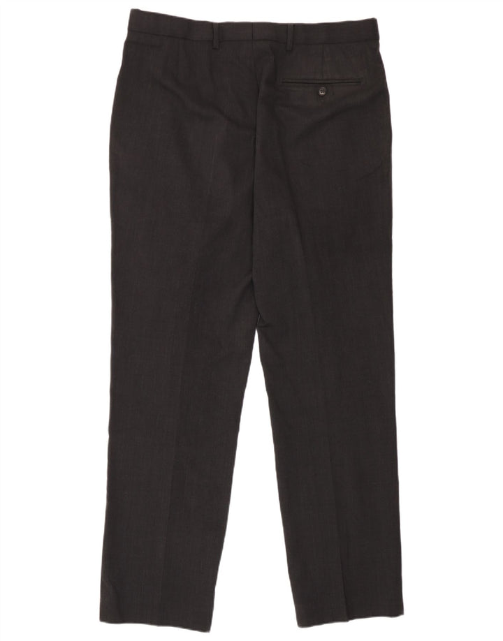 Marks & Spencer Pantalón de traje de corte regular para hombre W34 L31 Lana gris