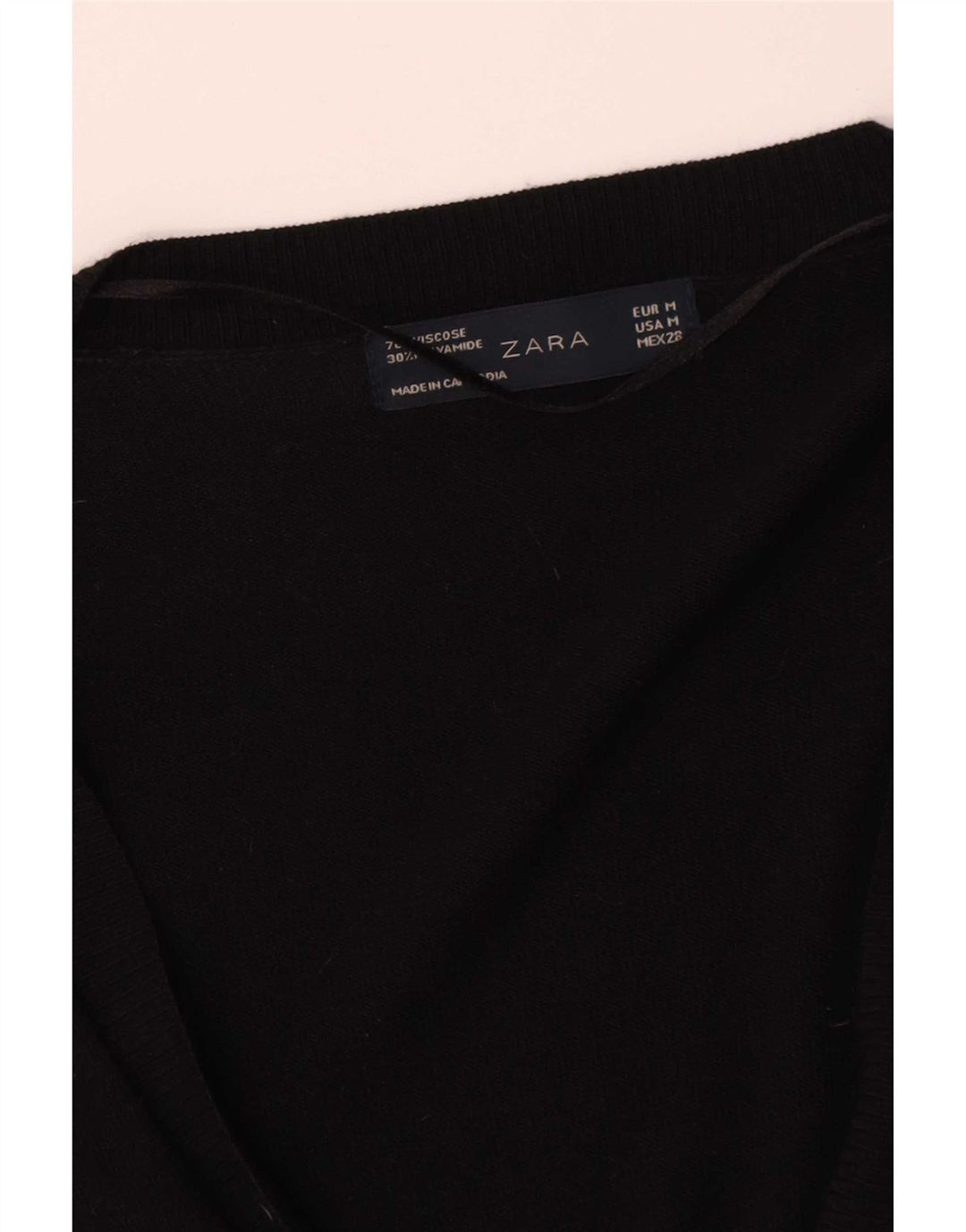 Zara - Cárdigan para mujer, talla 42, viscosa negra mediana