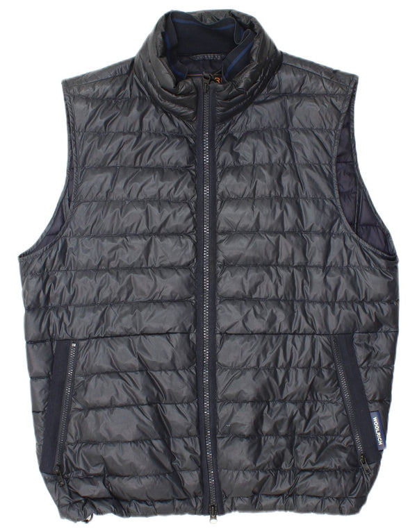WOOLRICH Chaleco acolchado para hombre UK 38 Medium Negro Poliamida