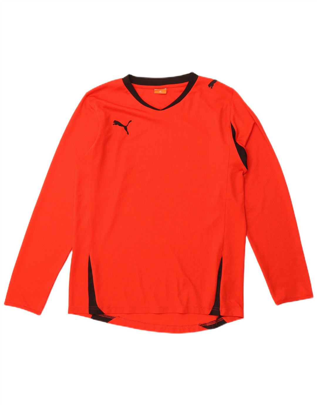 Puma Camiseta de manga larga para hombre, color rojo medio, color block