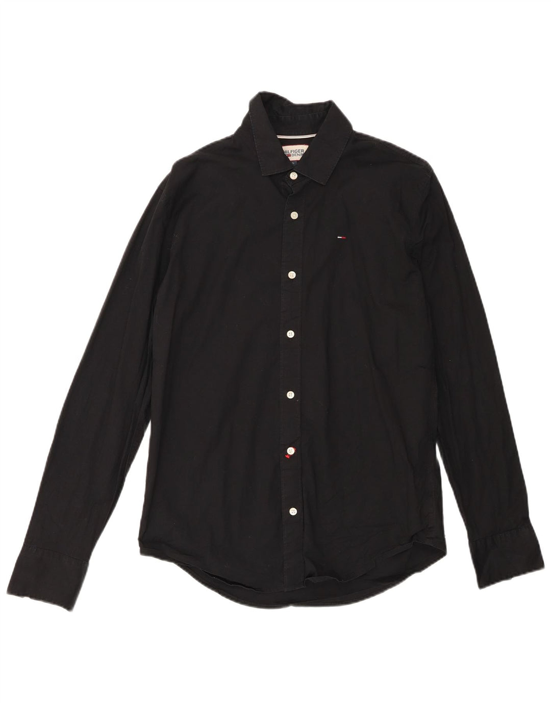 TOMMY HILFIGER Camisa para hombre Grande Algodón negro