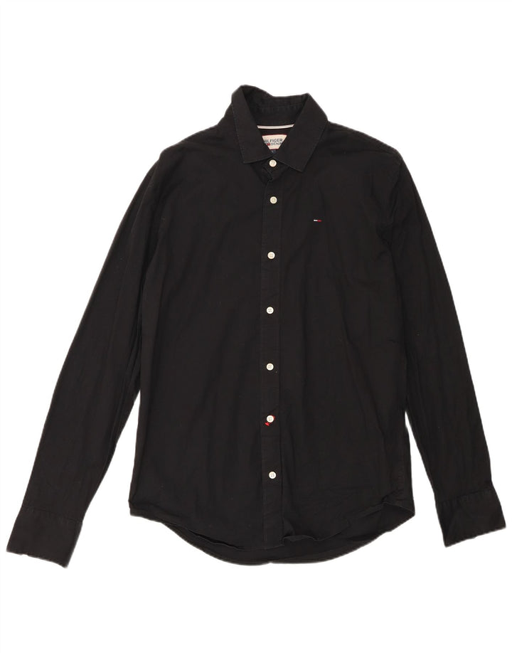 TOMMY HILFIGER Camisa para hombre Grande Algodón negro