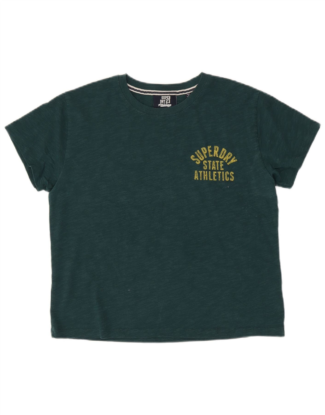 SUPERDRY Camiseta gráfica para mujer Top UK 40 Large Algodón moteado verde