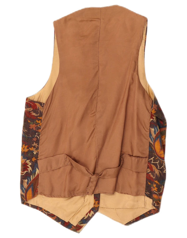 Chaleco vintage para hombre XS marrón floral