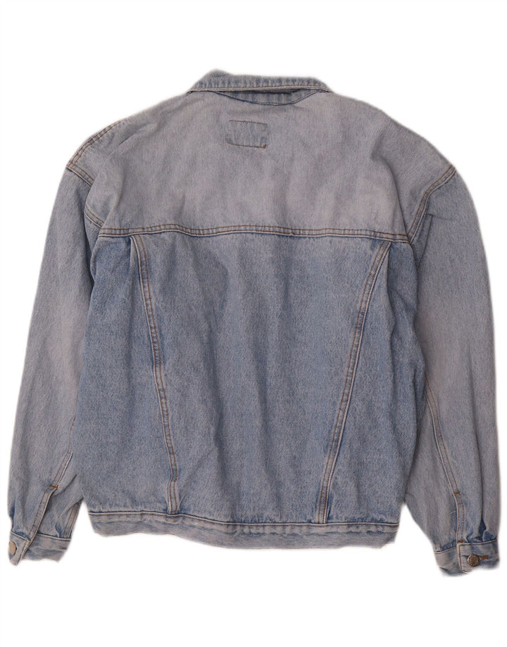Vintage hombres suelta ajuste chaqueta de mezclilla Reino Unido 36 azul pequeño