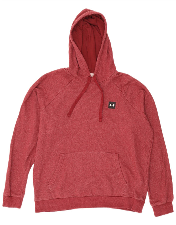 Under Armour Jersey con capucha para hombre, talla grande, algodón rojo
