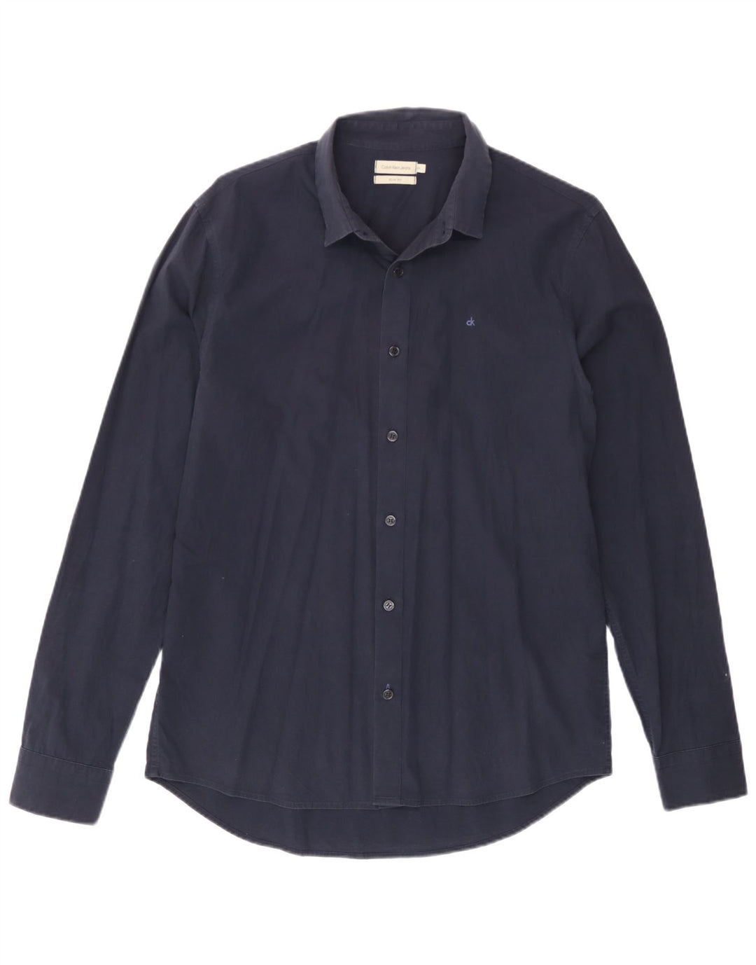 Camisa Calvin Klein Jeans Hombre Slim Fit Algodón Azul Marino Medio