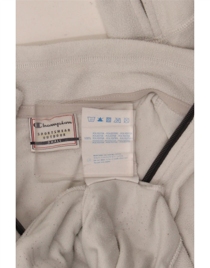 Champion Chaqueta de forro polar gráfica para mujer UK 10 Small Poliéster blanco