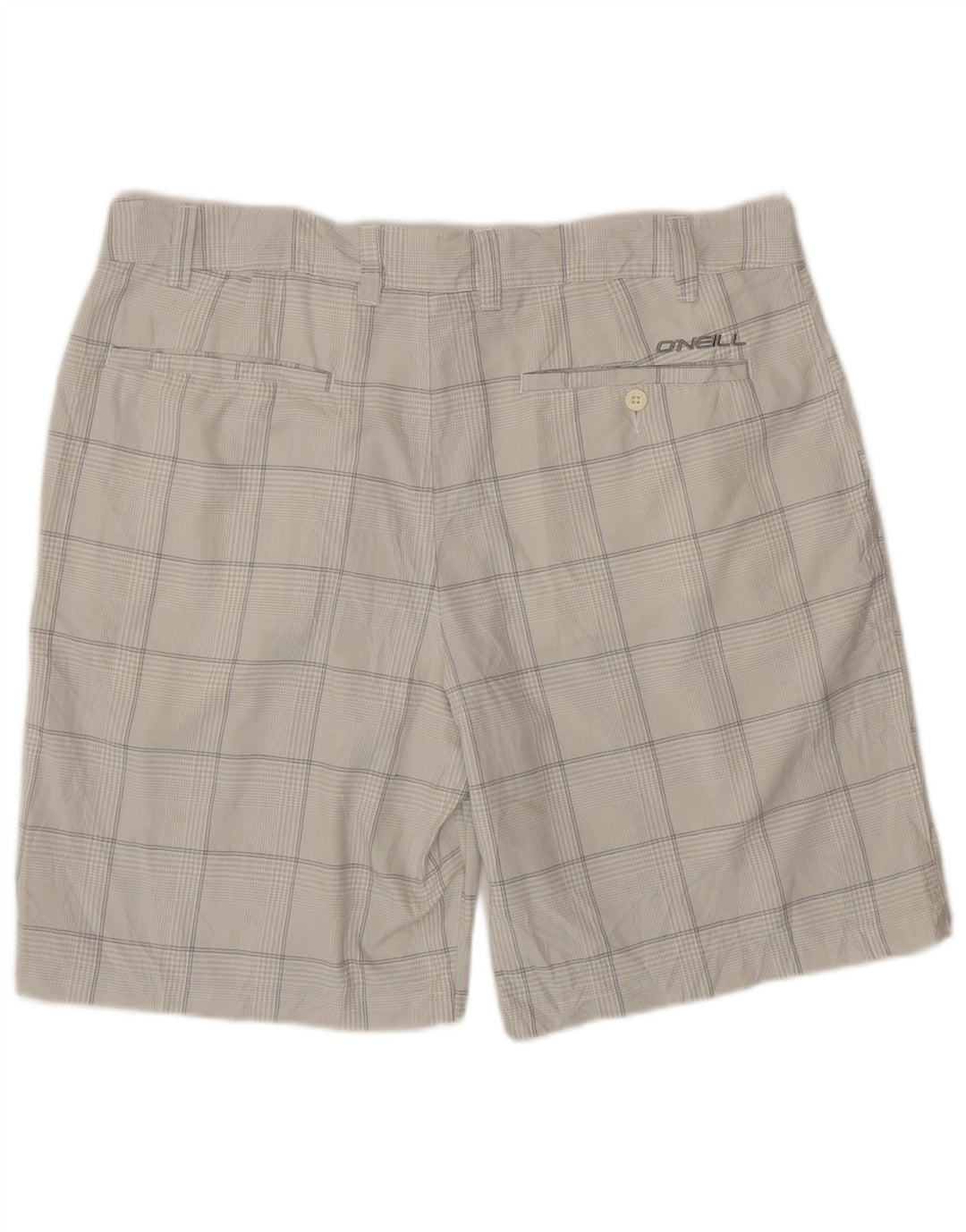 O'Neill Pantalones cortos chinos para hombre W38 XL Poliéster a cuadros grises