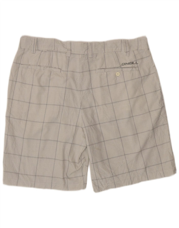 O'Neill Pantalones cortos chinos para hombre W38 XL Poliéster a cuadros grises