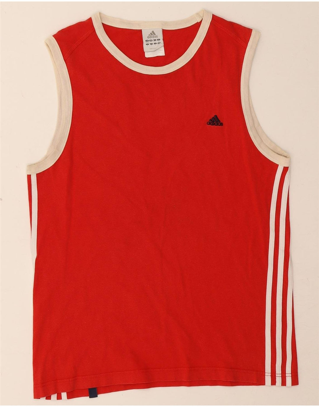 Adidas Hombre Chaleco Top UK 38/40 Medio Rojo Algodón