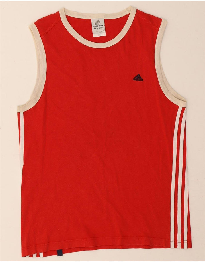 Adidas Hombre Chaleco Top UK 38/40 Medio Rojo Algodón