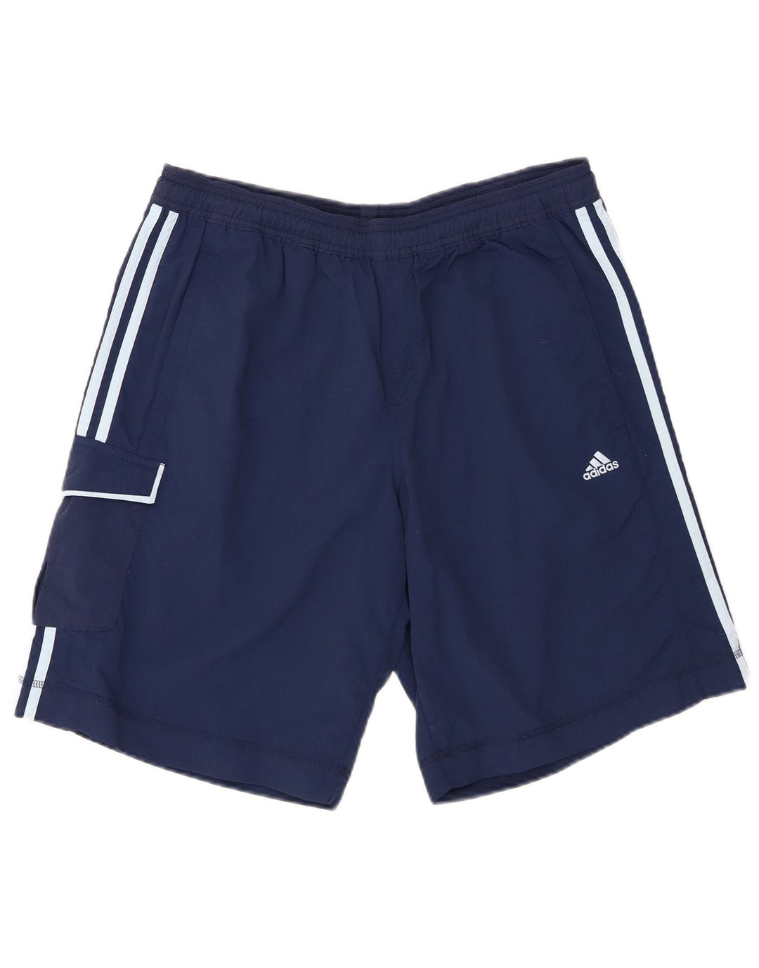 Adidas - Pantalones cortos deportivos cargo para hombre, talla grande, nailon azul marino