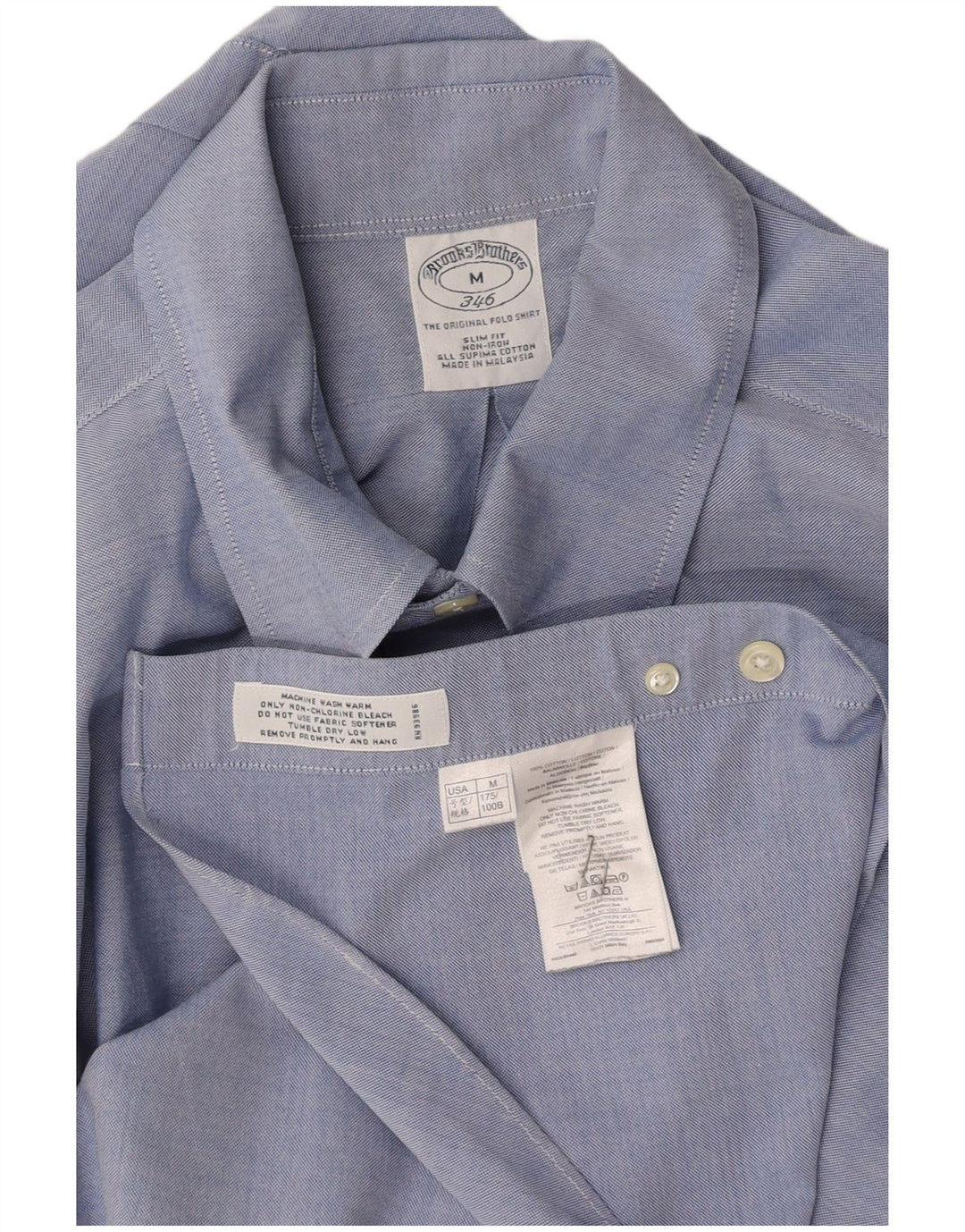 BROOKS BROTHERS Camisa Slim Fit para Hombre Algodón Azul Medio