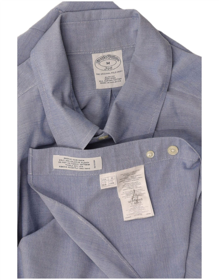 BROOKS BROTHERS Camisa Slim Fit para Hombre Algodón Azul Medio