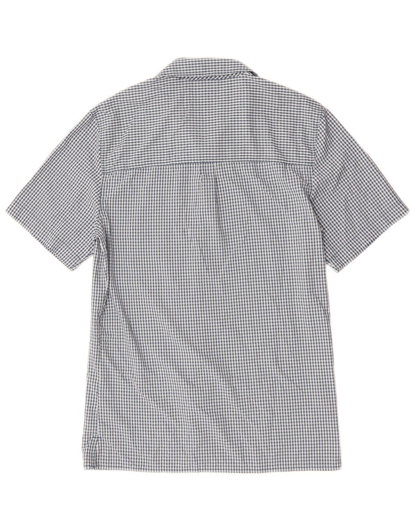 Camisa The North Face Hombre Manga Corta Small Azul Marino Cuadros Nylon