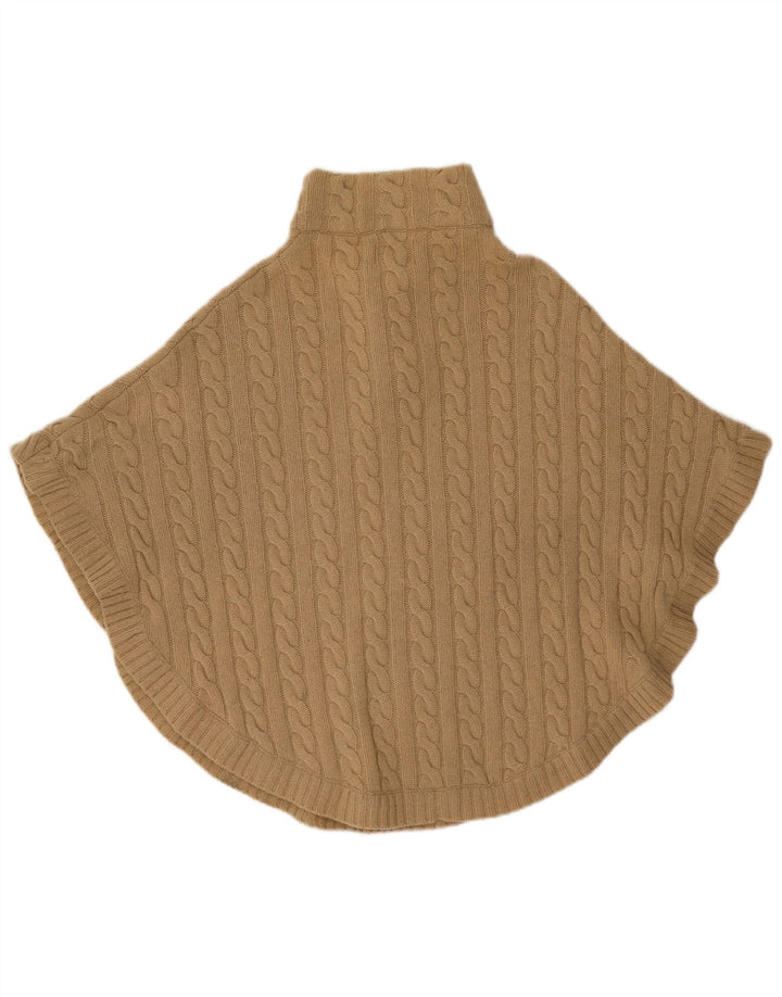 Blarney Poncho Jumper para Mujer UK 40 Lana de Cordero Beige Medio