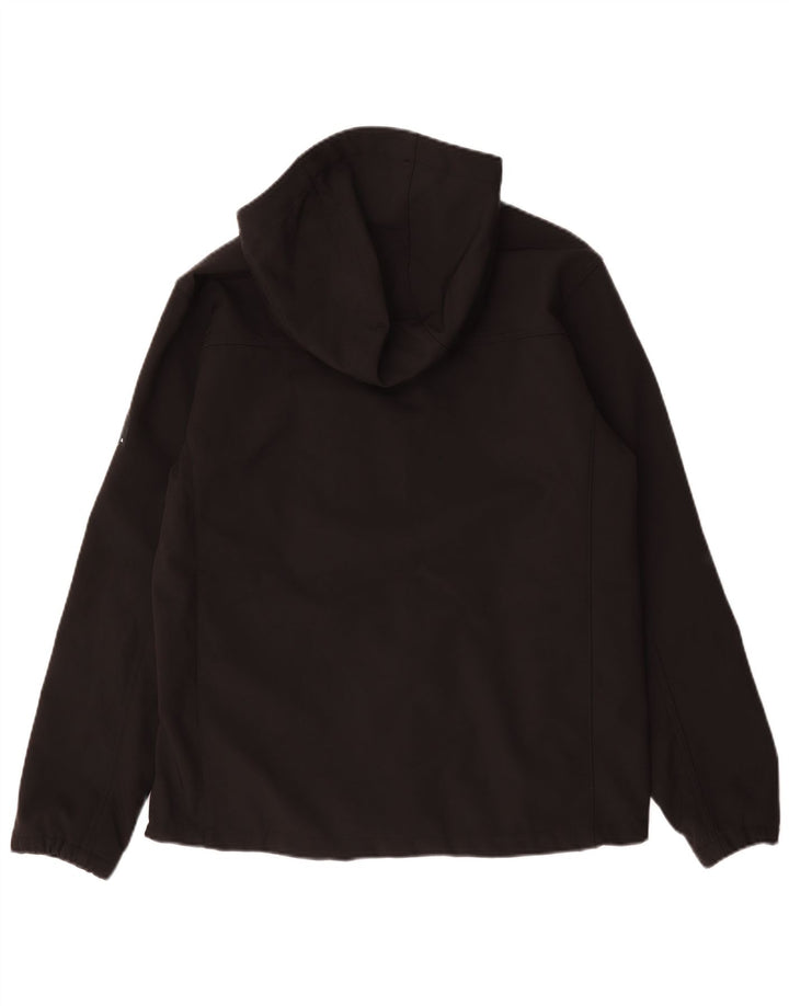 Zara Chaqueta cortavientos con capucha para hombre UK 40 Large Poliéster negro