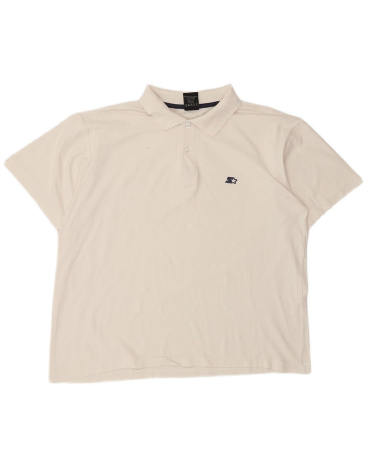 STARTER Mens Polo Shirt Medium White Cotton