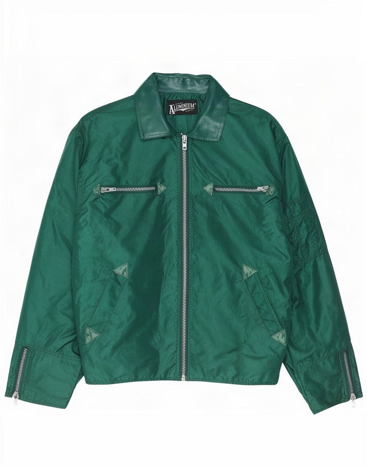 Vintage hombres bomber chaqueta Reino Unido 40 gran nylon verde