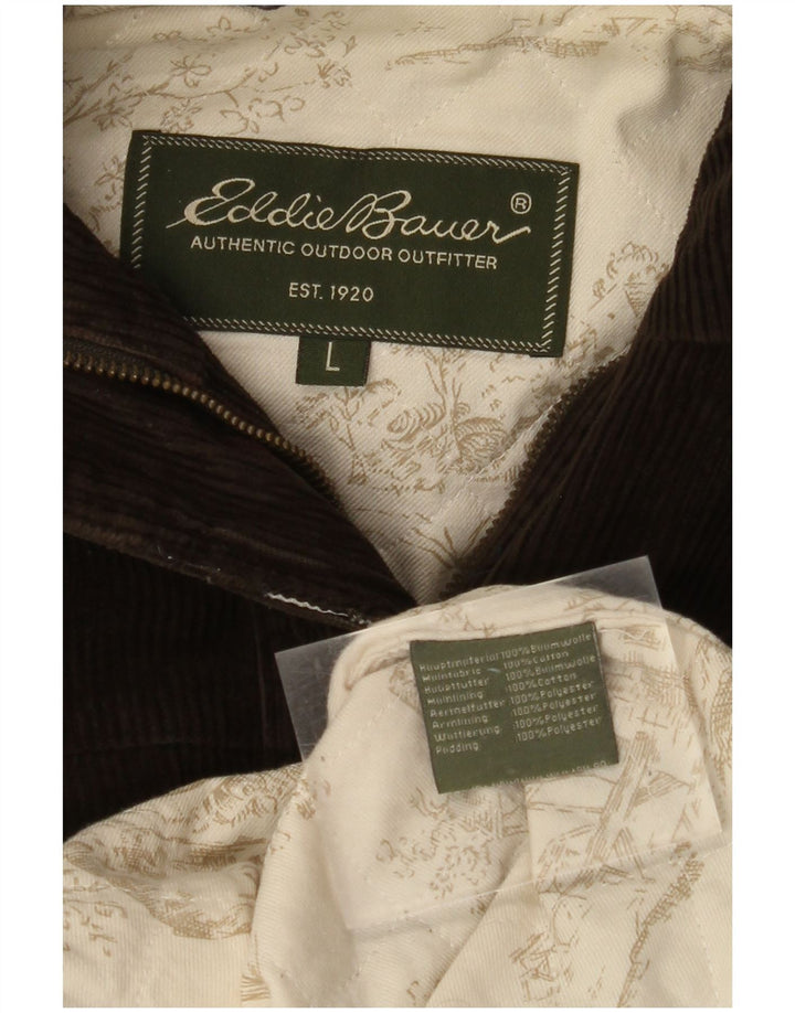 EDDIE BAUER Abrigo de pana con capucha de gran tamaño para mujer Reino Unido 46 Algodón caqui grande