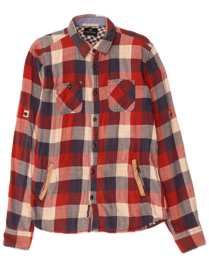 SCOTCH & SODA Camisa De Franela Hombre Medium Red Check Cotton