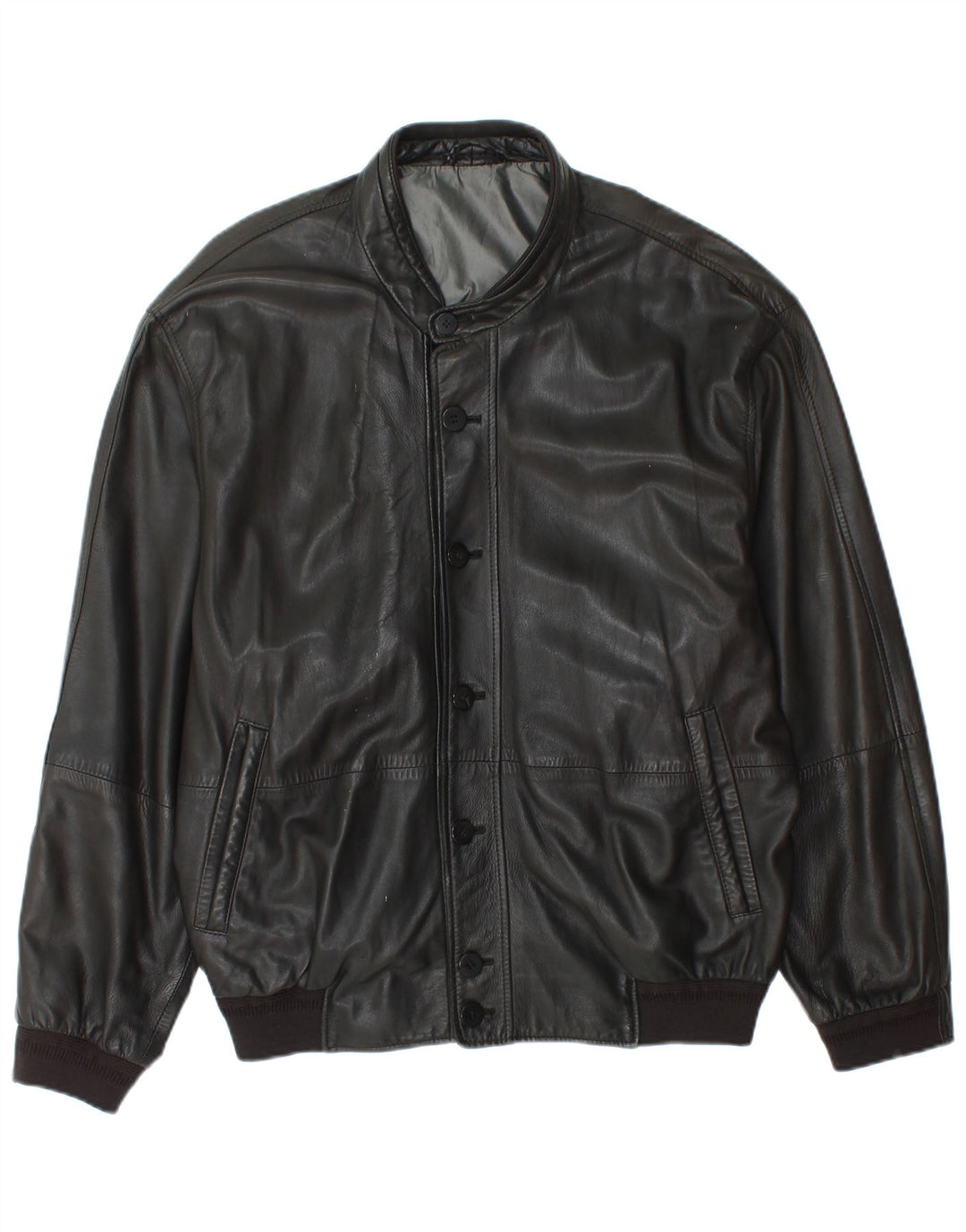KAPRAUN Chaqueta de cuero para hombre UK 40 Large Black
