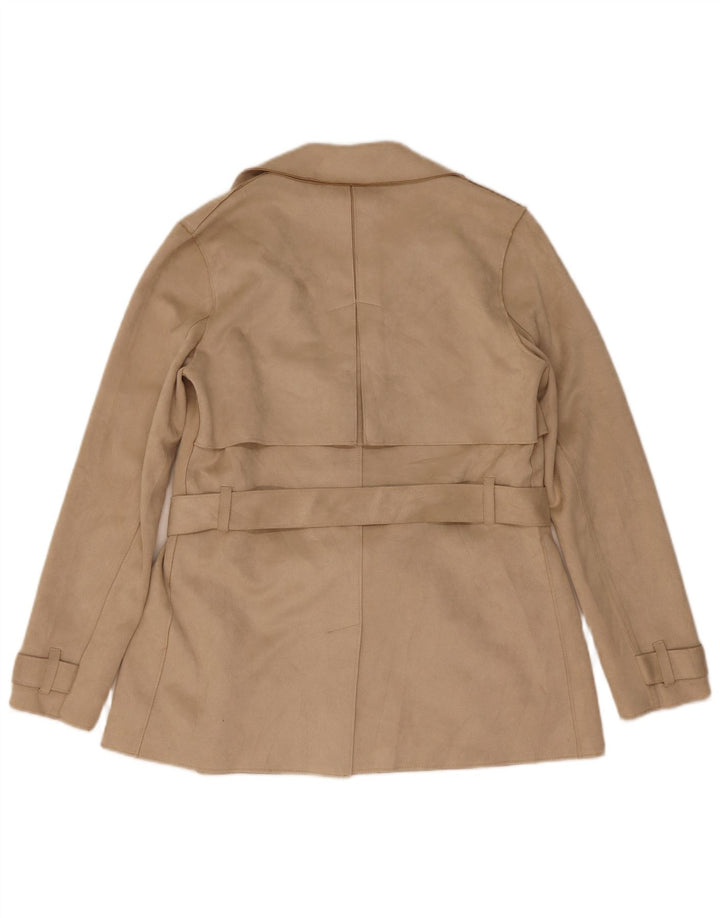 Zara Mujer Gabardina UK 6 XS Beige Poliéster