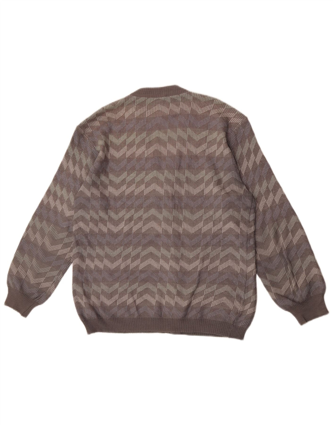 Bernardini Jersey Cárdigan De Lana A Rayas Gris Medio Hombre