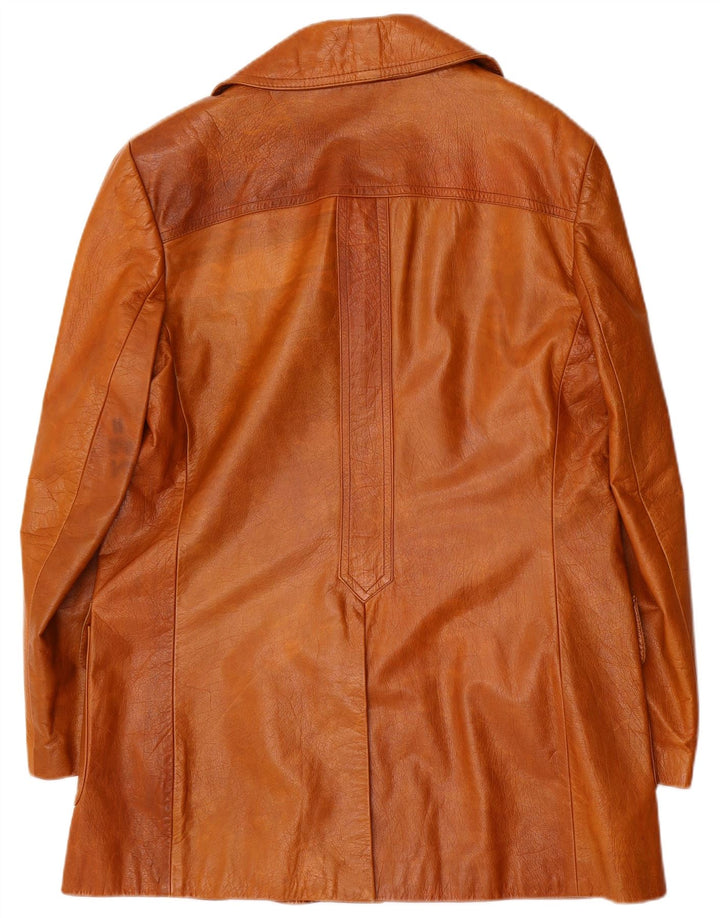 Chaqueta de cuero vintage para hombre Reino Unido 38 Marrón medio