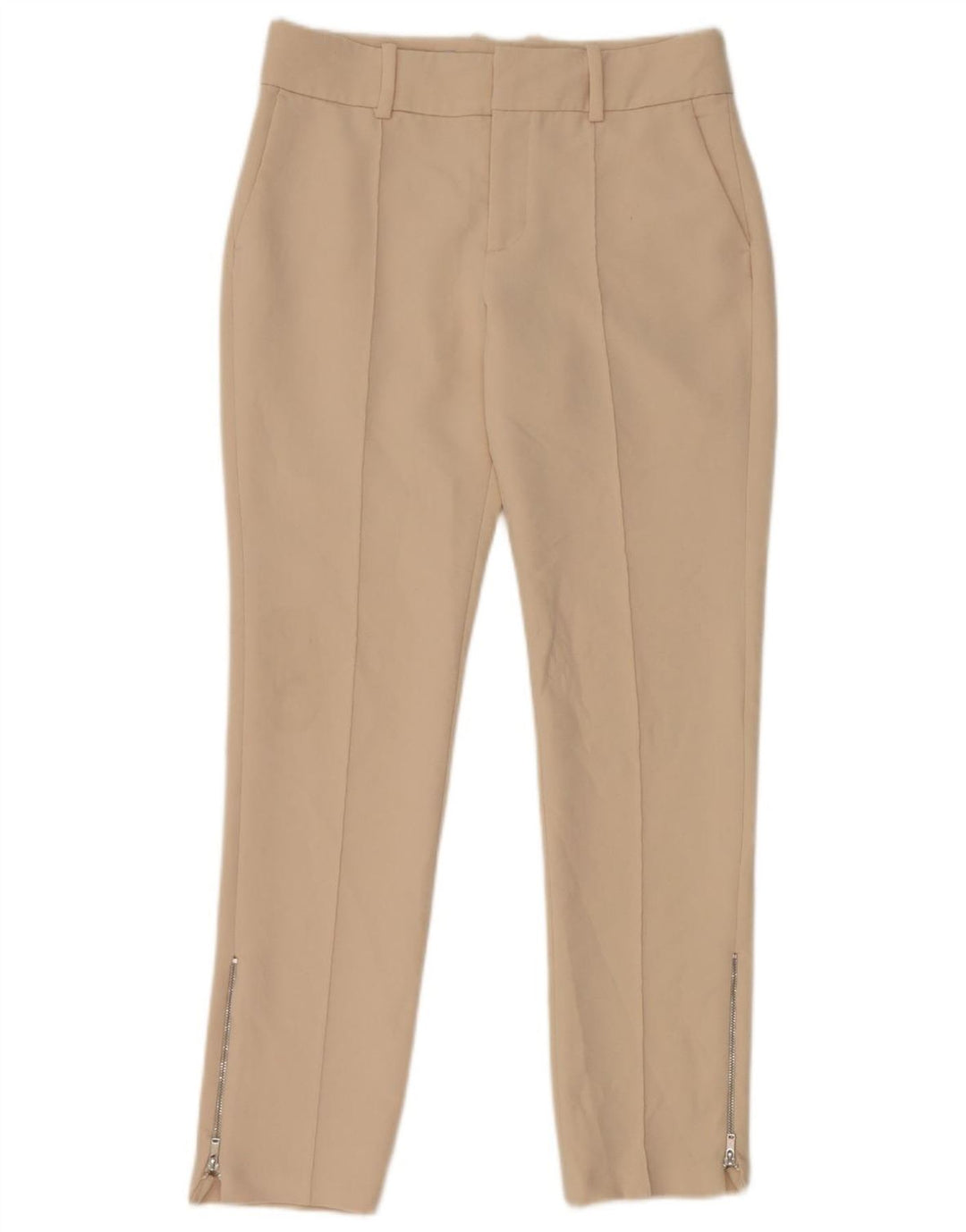 Zara Mujer Pantalón Chino Slim Fit XS Beige Poliéster