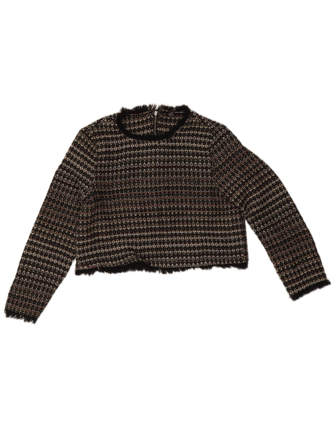 Zara - Jersey con cuello barco para mujer, talla 40, talla mediana, multicolor, a rayas