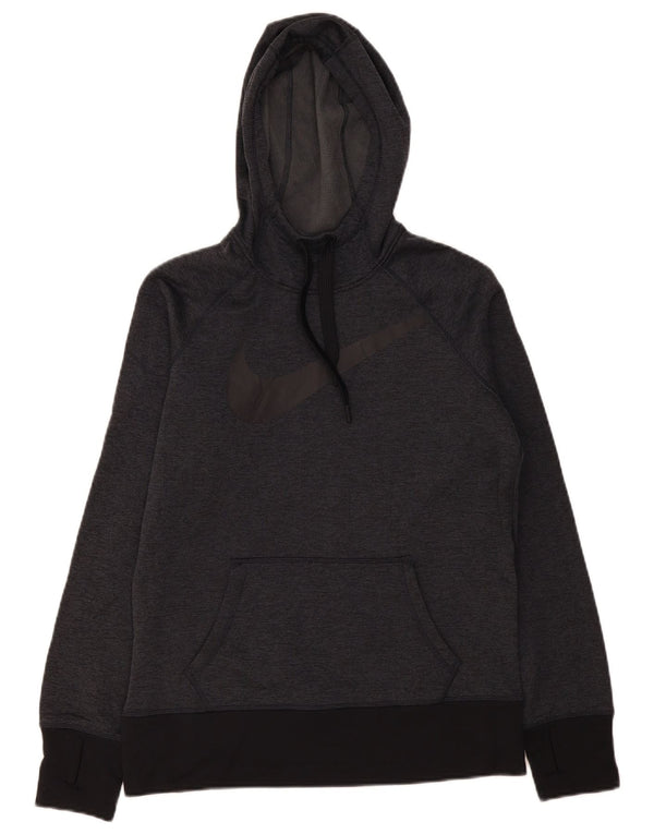 Nike Therma-Fit Graphic Sudadera con capucha para mujer, talla 40, color gris medio