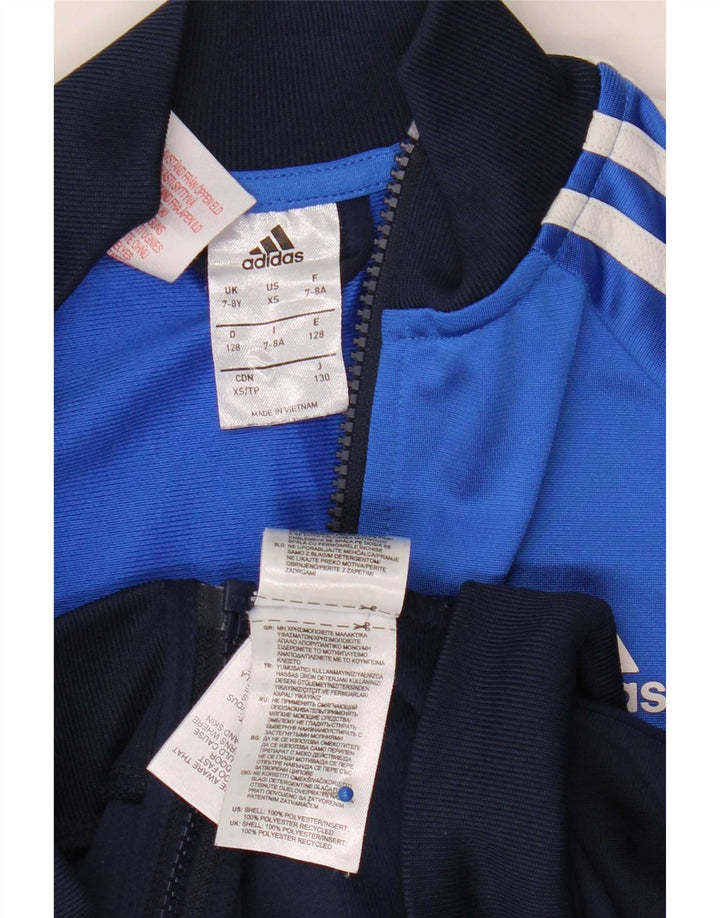 Adidas - Chaqueta de chándal para niño, 7-8 años, color azul, poliéster