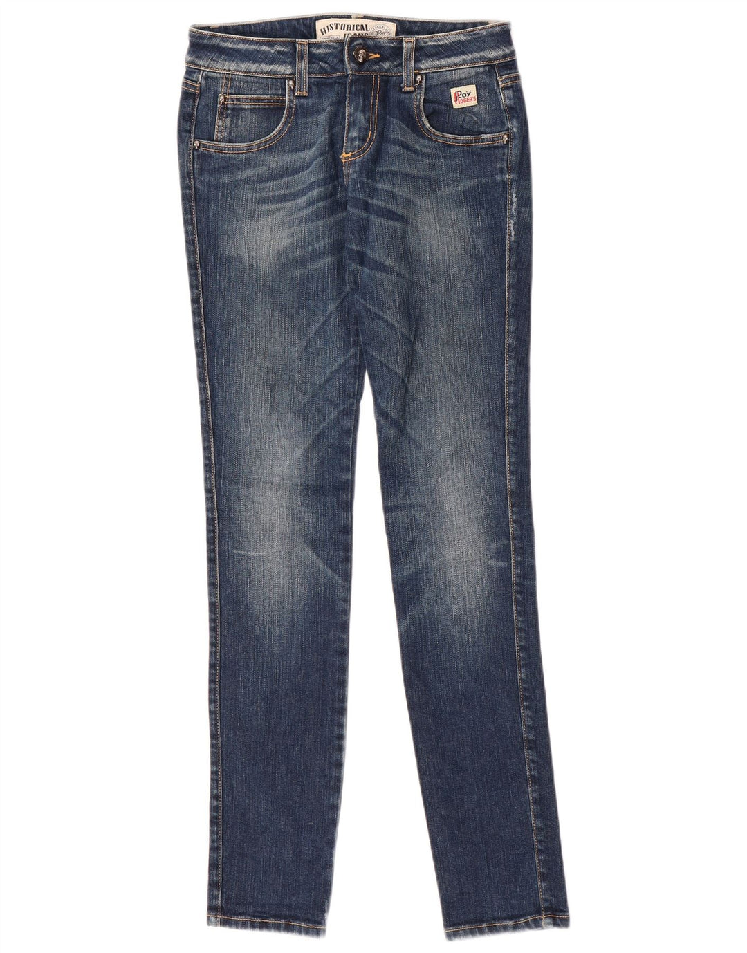 Roy Rogers Jeans ajustados para mujer IT 41 Small W27 L32 Algodón azul