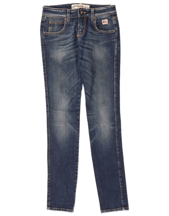 Roy Rogers Jeans ajustados para mujer IT 41 Small W27 L32 Algodón azul