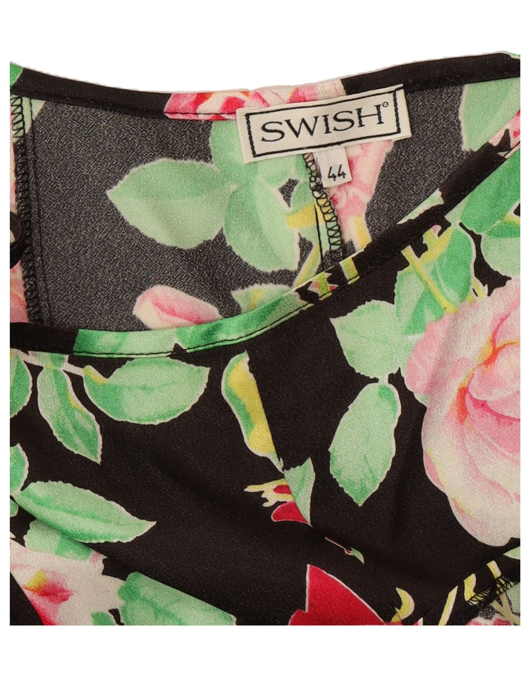 SWISH Womens Sundress IT 44 Medium Black Floral Vintage Swish and Second-Hand Swish from Messina Hembry 