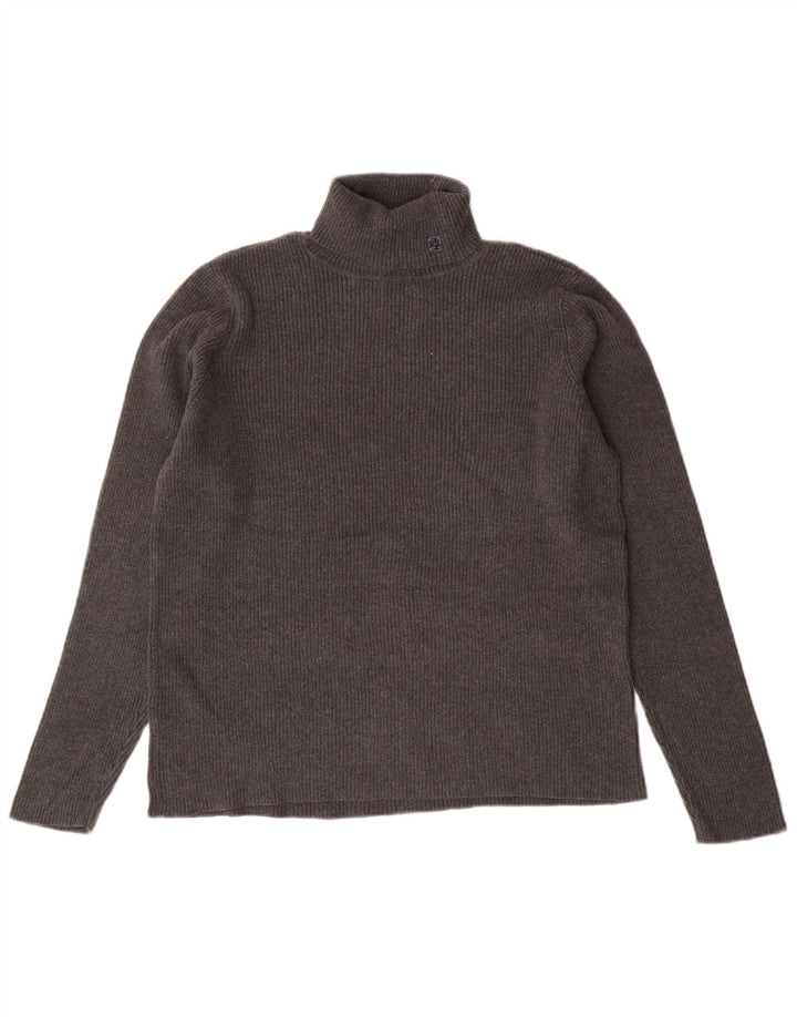 RALPH LAUREN Suéter tipo jersey con cuello vuelto para mujer Reino Unido 14 Algodón gris grande