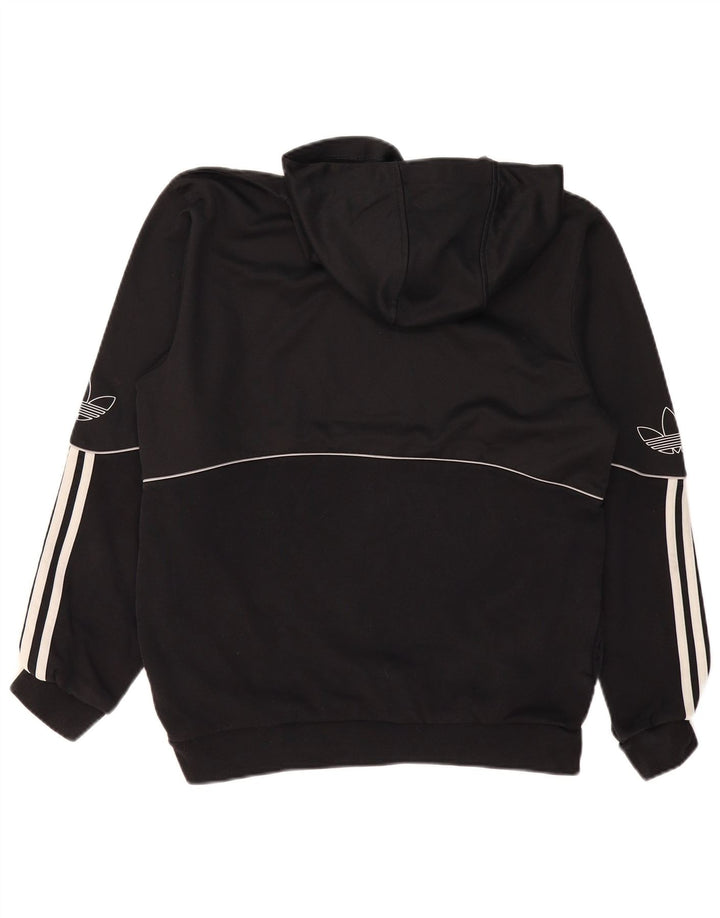 ADIDAS Sudadera con capucha gráfica para hombre Jersey mediano de algodón negro