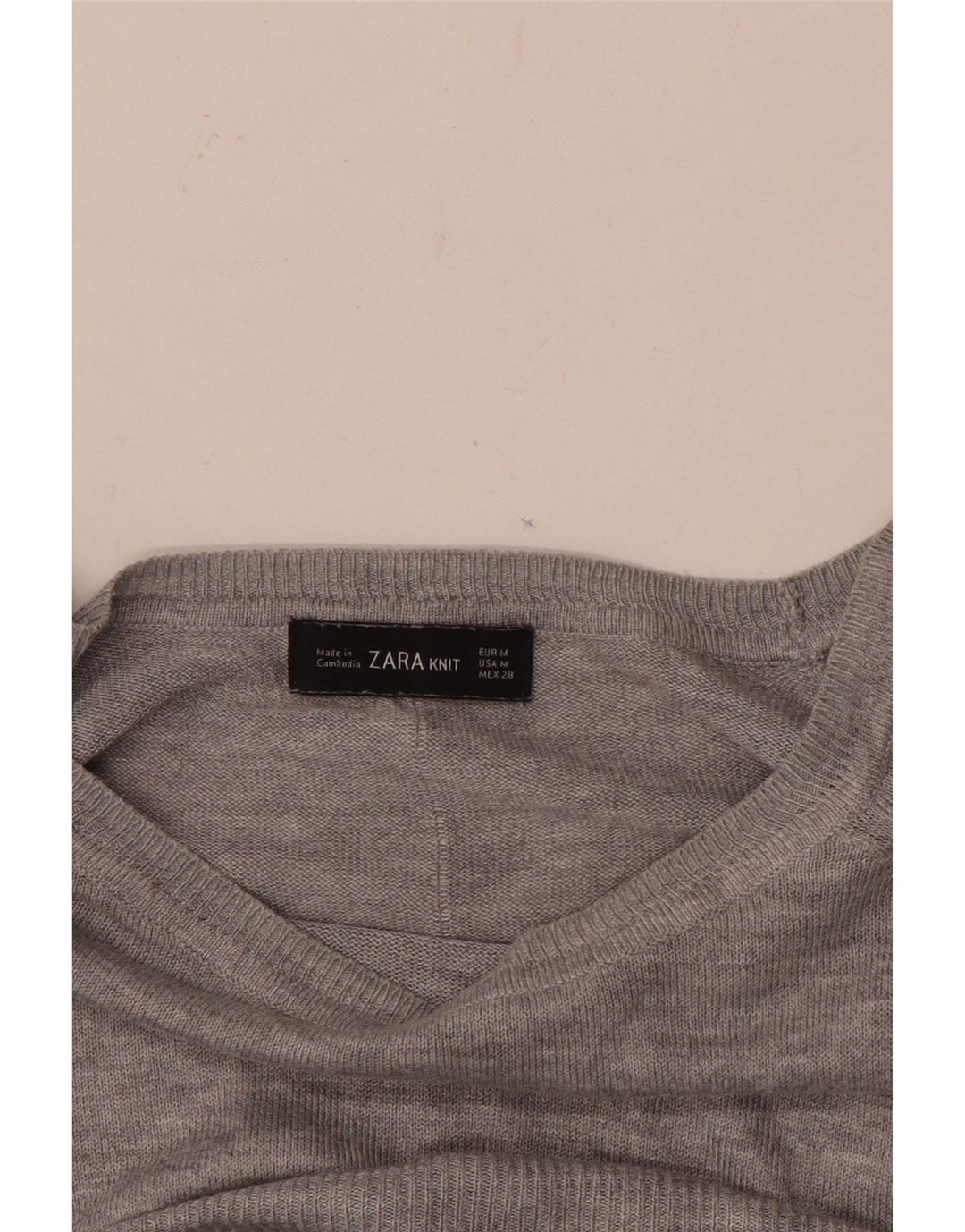 Zara - Jersey con cuello barco para mujer, talla 40, color gris medio