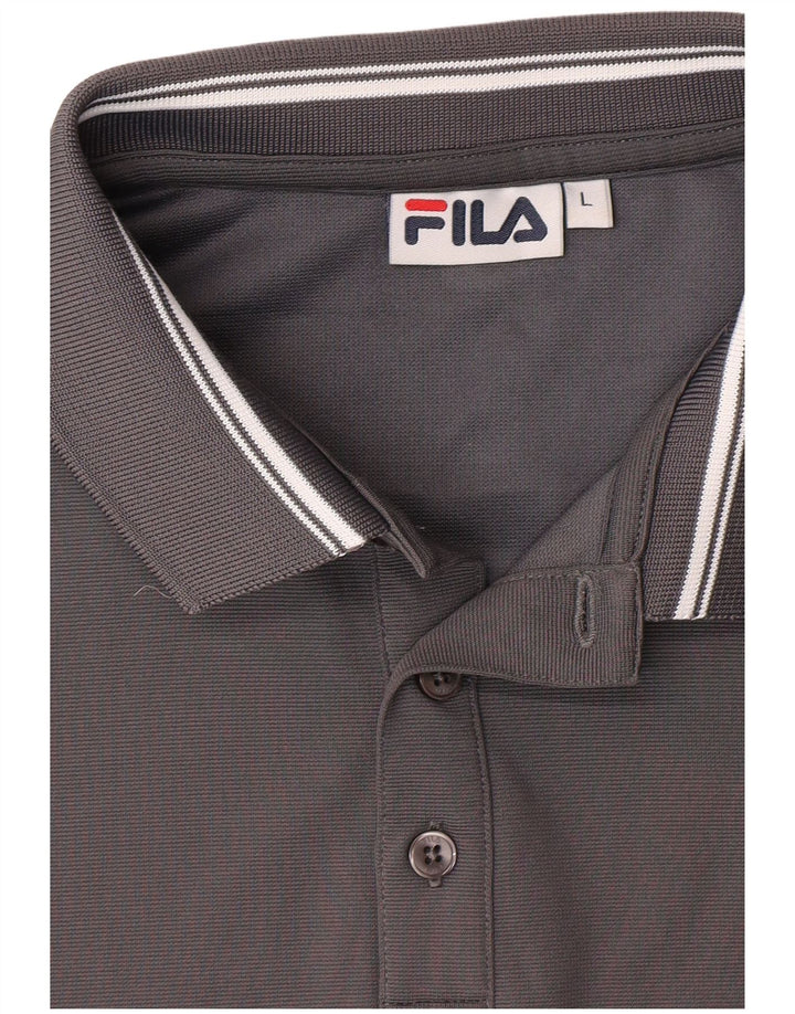 FILA Polo para hombre grande gris