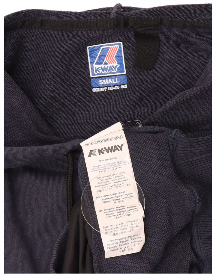 K-Way - Sudadera con capucha para hombre, talla pequeña, algodón azul marino