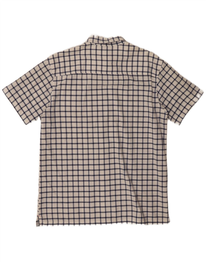 LEVI'S Mens Short Sleeve Shirt Large White Check Cotton