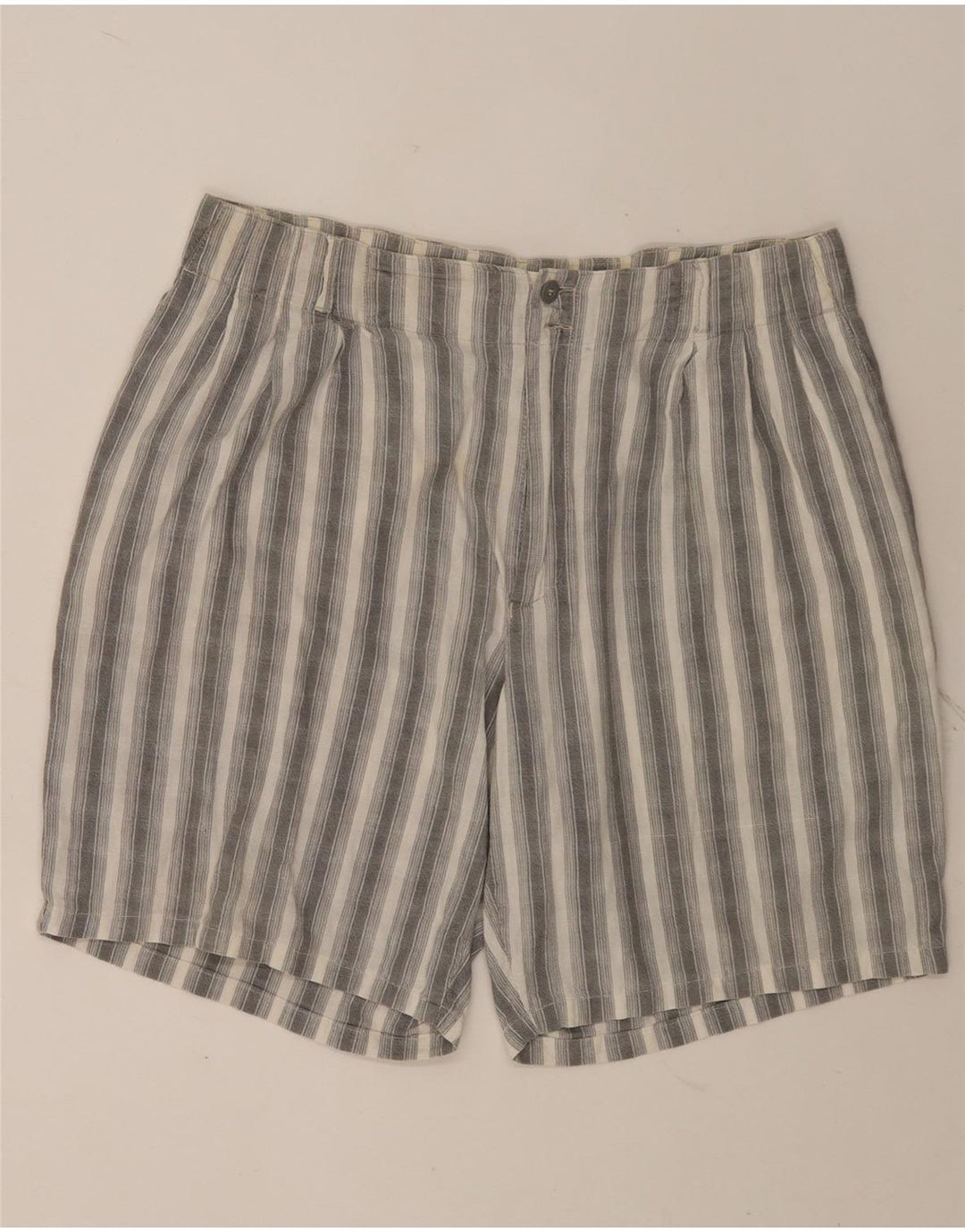 POP 84 Pantalones cortos chinos para hombre W38 XL Gris a rayas