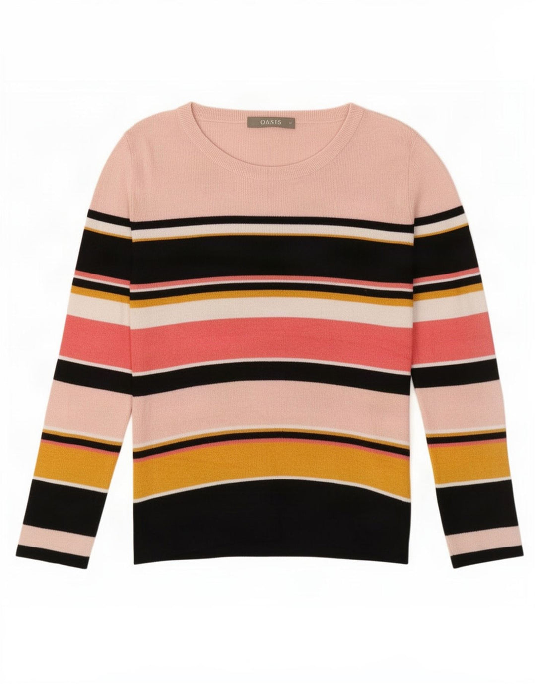 Oasis - Jersey con cuello barco para mujer, talla M, multicolor, a rayas
