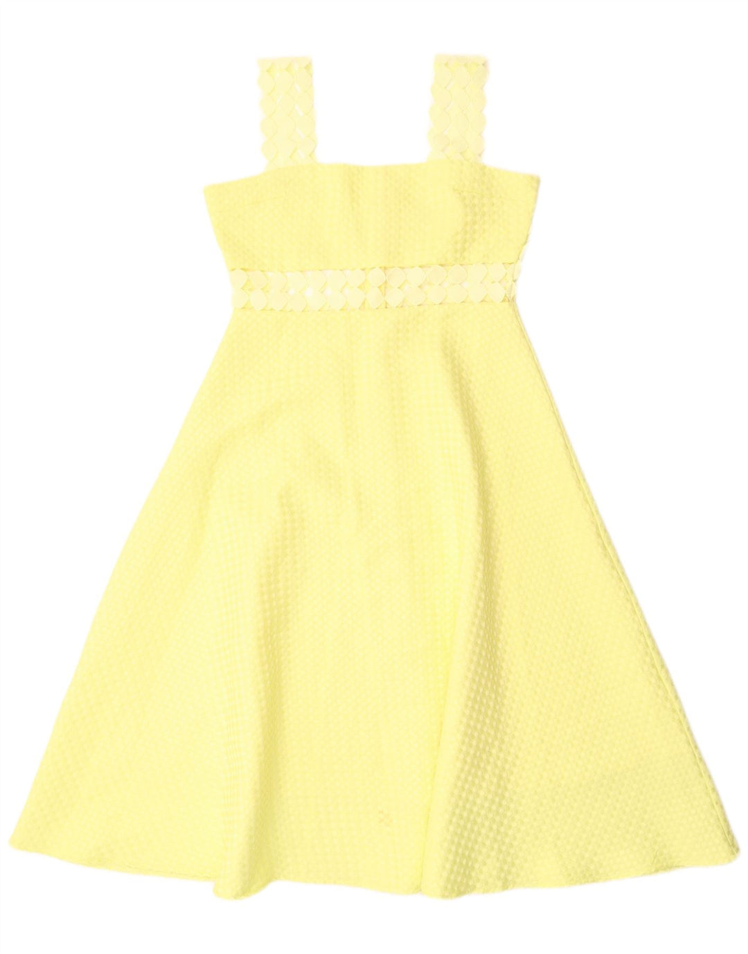 Paperlace Vestido acampanado sin mangas para mujer UK 42 Poliéster amarillo medio