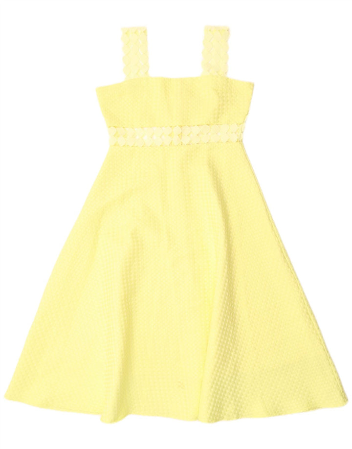 Paperlace Vestido acampanado sin mangas para mujer UK 42 Poliéster amarillo medio